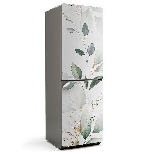 Samoprzylepna naklejka na lodówkę Delikatne liście i gałązki