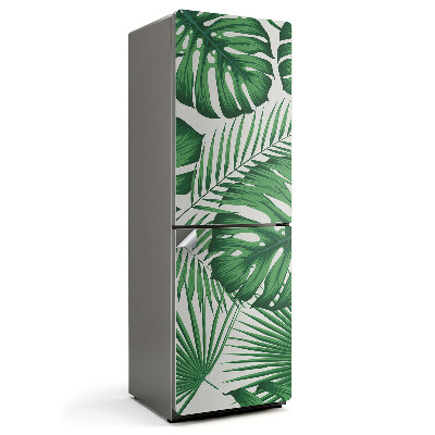 Samoprzylepna naklejka na lodówkę Kompozycja liści tropikalnych