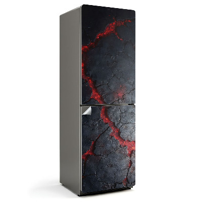 Naklejka na lodówkę Pęknięta powierzchnia z lawą