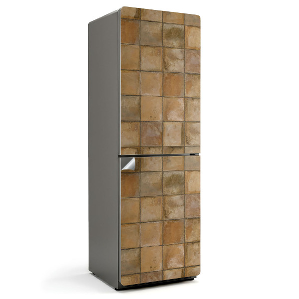 Naklejka tapeta na lodówkę Kafelki w odcieniach ziemi