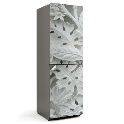 Okleina na lodówkę Reliefowy wzór liści i kwiatów