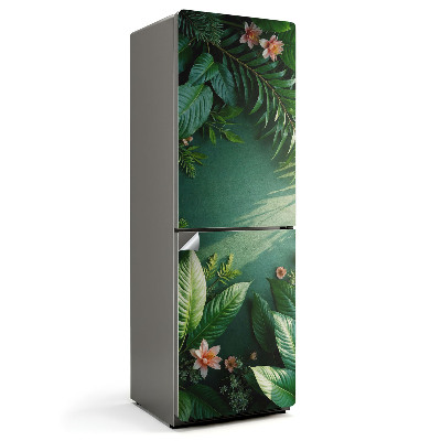 Samoprzylepna naklejka na lodówkę Kwiatowo liściasty wzór natury