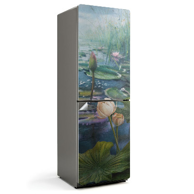 Okleina na lodówkę Lilie na tafli jeziora