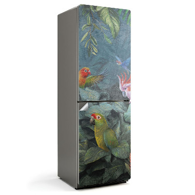 Naklejka tapeta na lodówkę Tropikalne ptaki w dżungli