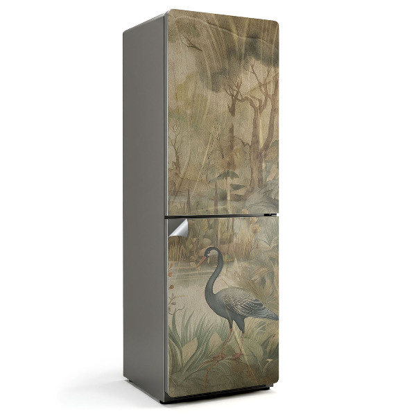 Samoprzylepna naklejka na lodówkę Ptak w naturalnym krajobrazie