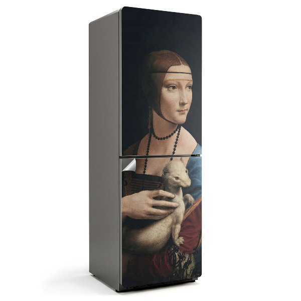 Dama z Łasiczką Leonardo da Vinci Naklejka na lodówkę
