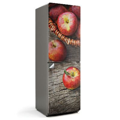 Samoprzylepna naklejka na lodówkę Jabłka w wiklinowym koszu