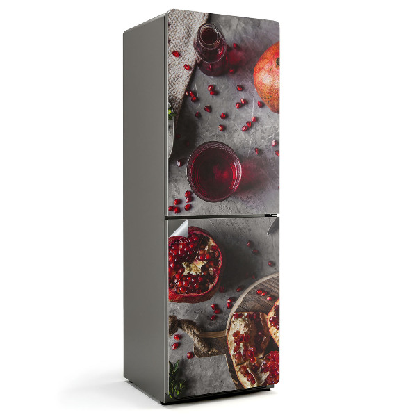 Naklejka tapeta na lodówkę Owocowe detale i napój