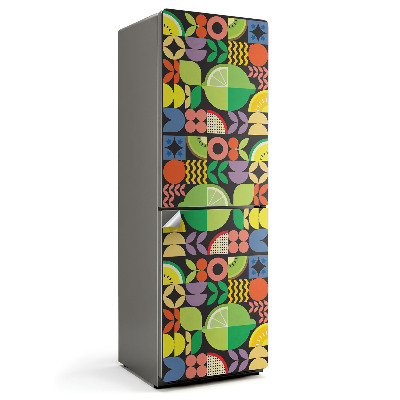 Naklejka na lodówkę Owocowy wzór geometryczny