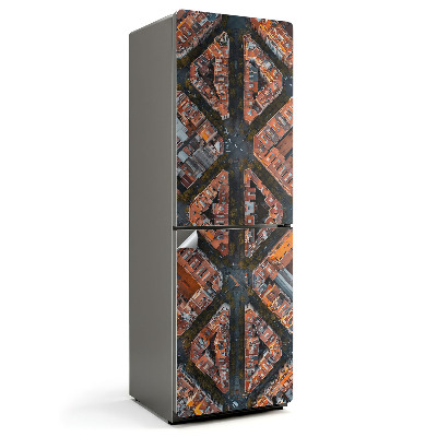 Samoprzylepna naklejka na lodówkę Wzór architektoniczny z lotu ptaka