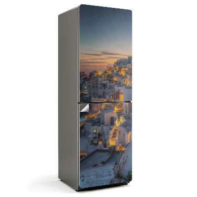 Samoprzylepna naklejka na lodówkę Malowniczy widok Santorini