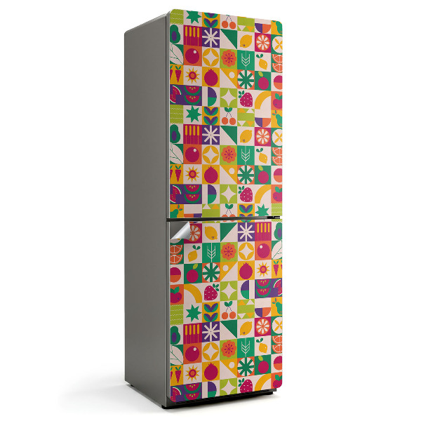 Naklejka tapeta na lodówkę Kolorowy wzór z owocami