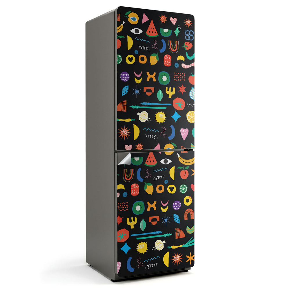 Naklejka tapeta na lodówkę Kolorowe abstrakcyjne kształty