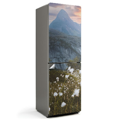 Okleina na lodówkę Górski krajobraz z łąką