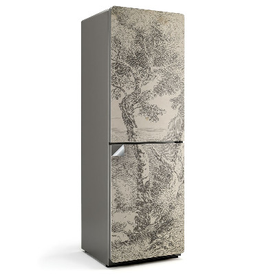 Samoprzylepna naklejka na lodówkę Archaiczny szkic drzewa