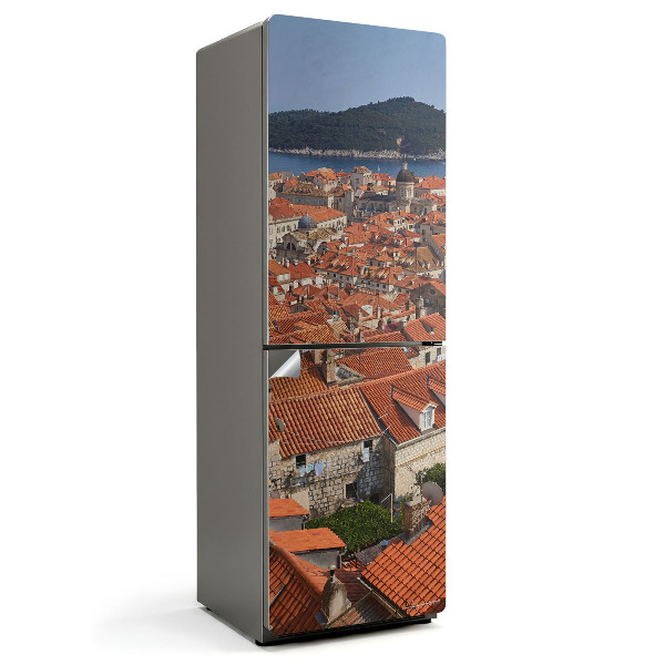 Okleina na lodówkę Dachy nadmorskiego miasteczka