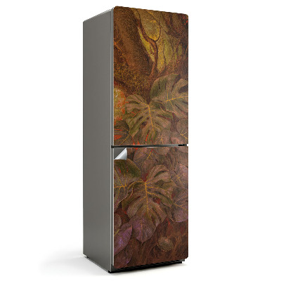 Naklejka tapeta na lodówkę Tropikalne liście w zbliżeniu