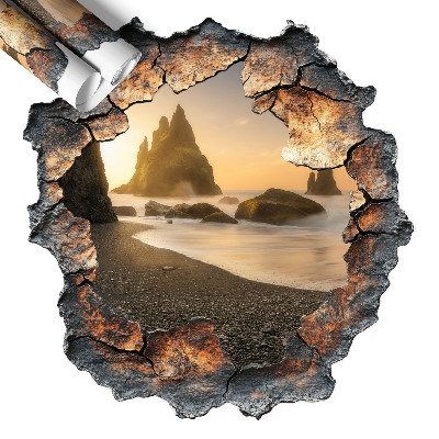 Naklejka na ścianę dziura 97x100 Wodne skały