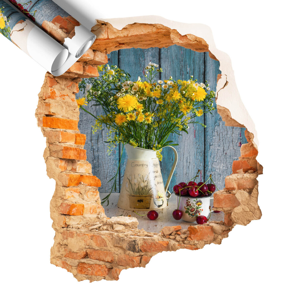 Naklejka na ścianę dziura 85x100 Wiejski pejzaż