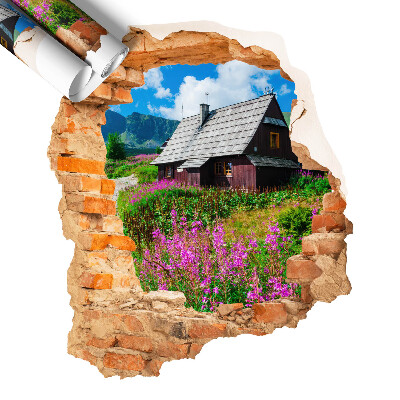 Naklejka na ścianę dziura 85x100 Rustykalny krajobraz