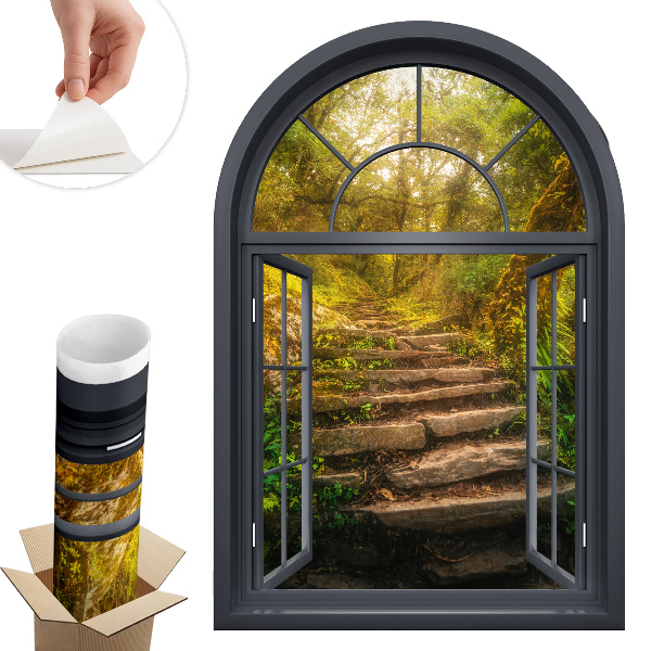 Plakat okno z widokiem 68x100 Leśne okno