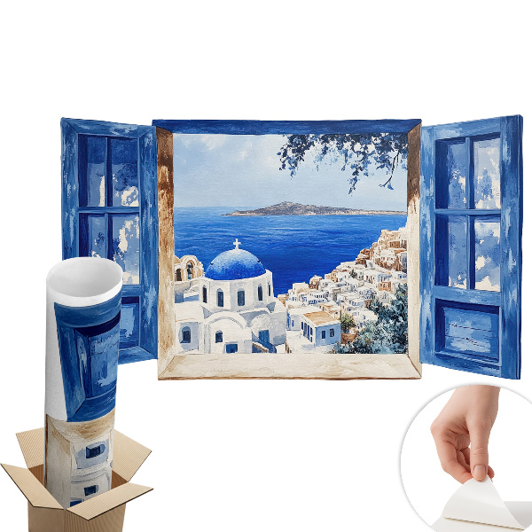 Plakat okno z widokiem 100x58 Grecki krajobraz