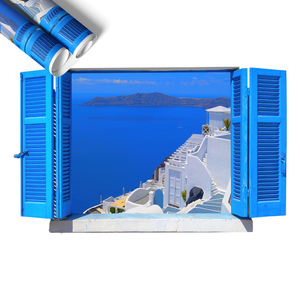 Plakat okno z widokiem 100x61 Śródziemnomorski krajobraz