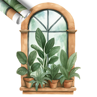 Plakat okno z widokiem 70x100 Rośliny okienne.