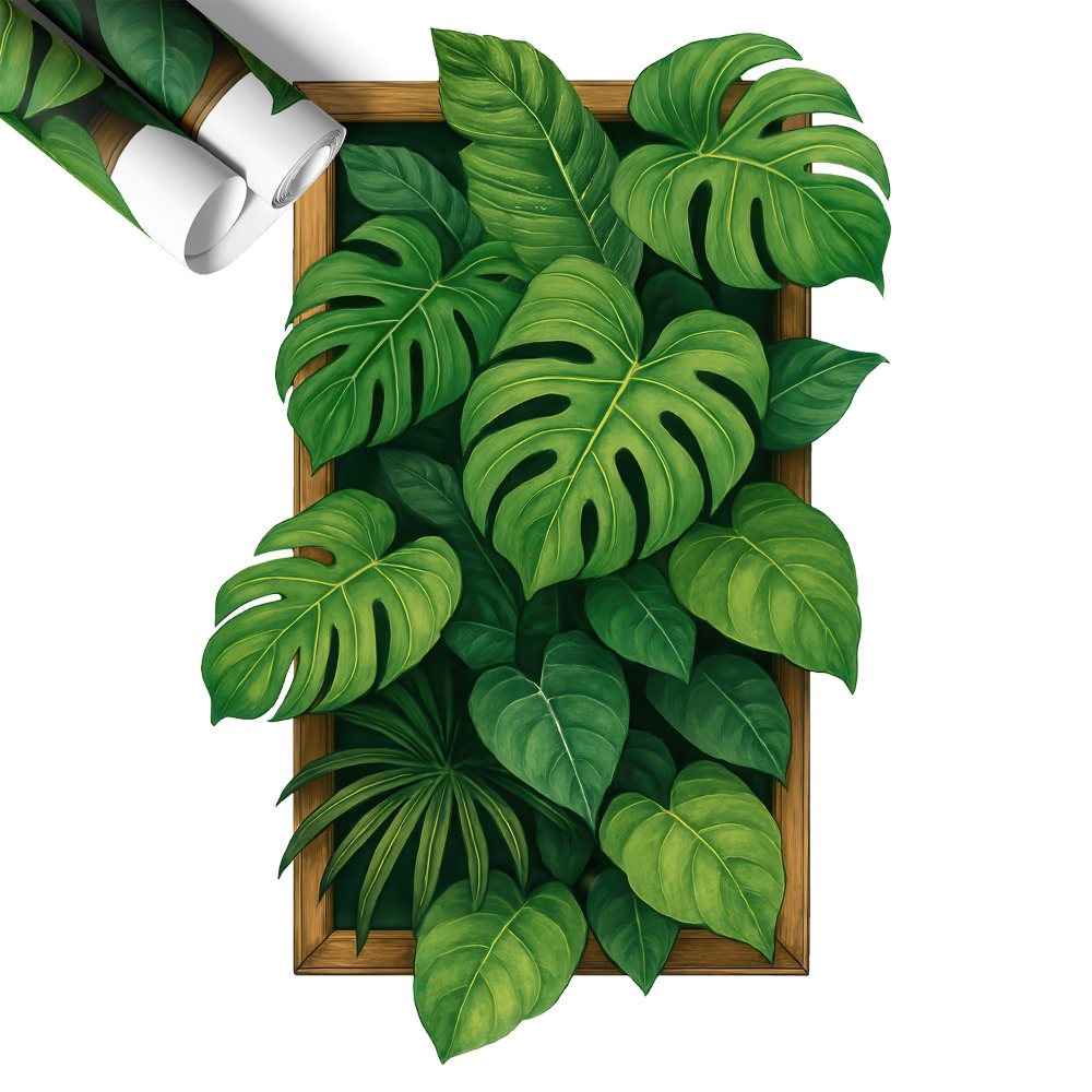 Ozdobna naklejka na ścianę 3D 67x100 Tropikalna oaza