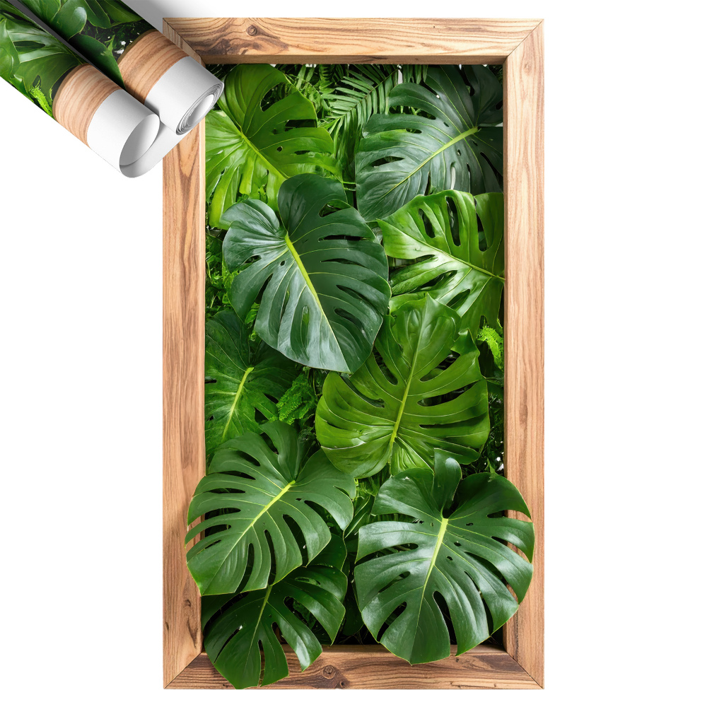 Plakat okno z widokiem 57x100 Liście monstery