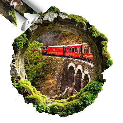 Naklejka na ścianę dziura 93x100 Zielony widok