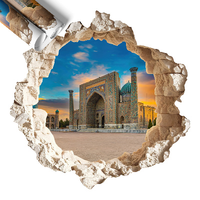 Naklejka na ścianę dziura 100x98 Architektoniczne odkrycie