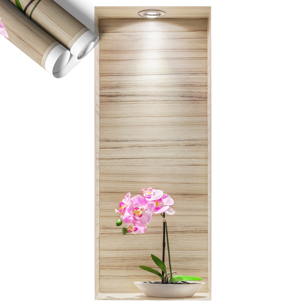 Ozdobna naklejka na ścianę 3D 40x100 Storczyk elegancja