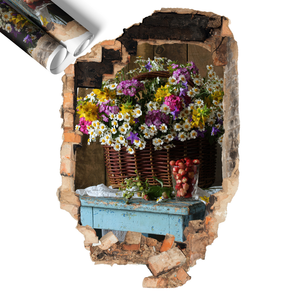 Naklejka na ścianę dziura 3D 86x130 Rustykalny urok