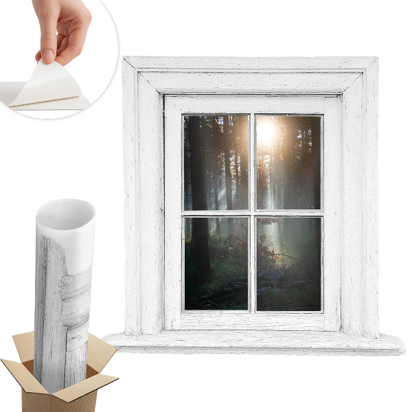 Tapeta 3D widok z okna 133x130 Leśne okno