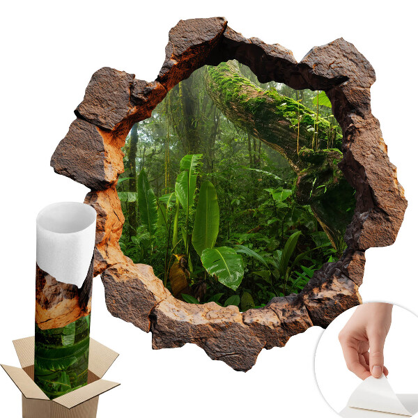 Naklejka na ścianę dziura 3D 130x129 Zielone cudo