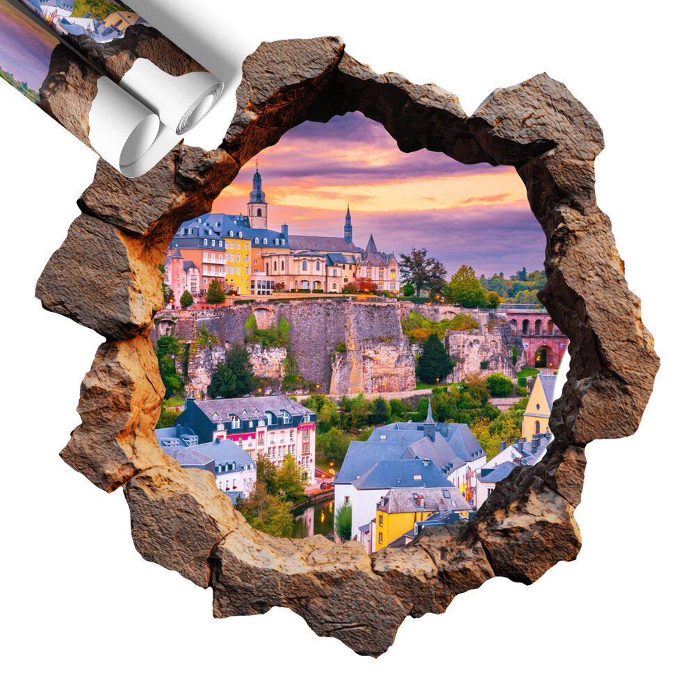 Naklejka na ścianę dziura 3D 130x129 Kamienne okno