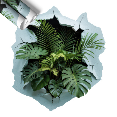 Naklejka na ścianę dziura 3D 117x130 Roślinna eksplozja