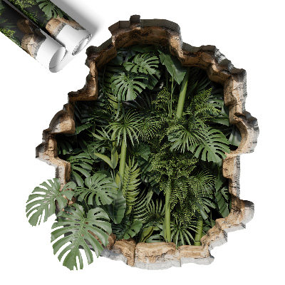 Naklejka na ścianę dziura 3D 119x130 Tropikalna natura