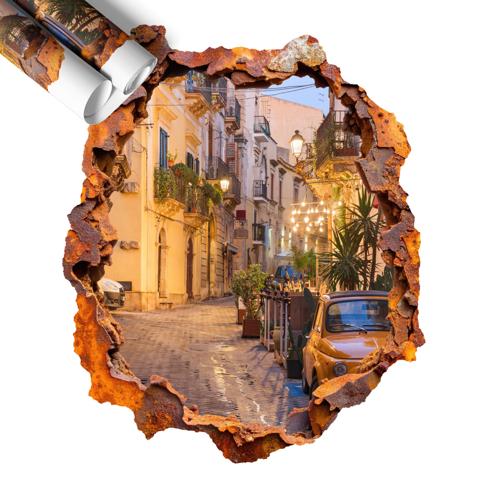 Naklejka na ścianę dziura 3D 108x130 Nocne światła