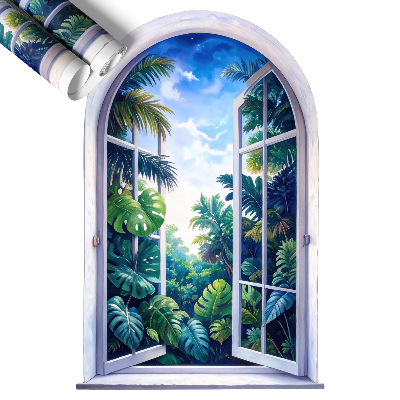 Tapeta 3D widok z okna 86x130 Tropikalny widok