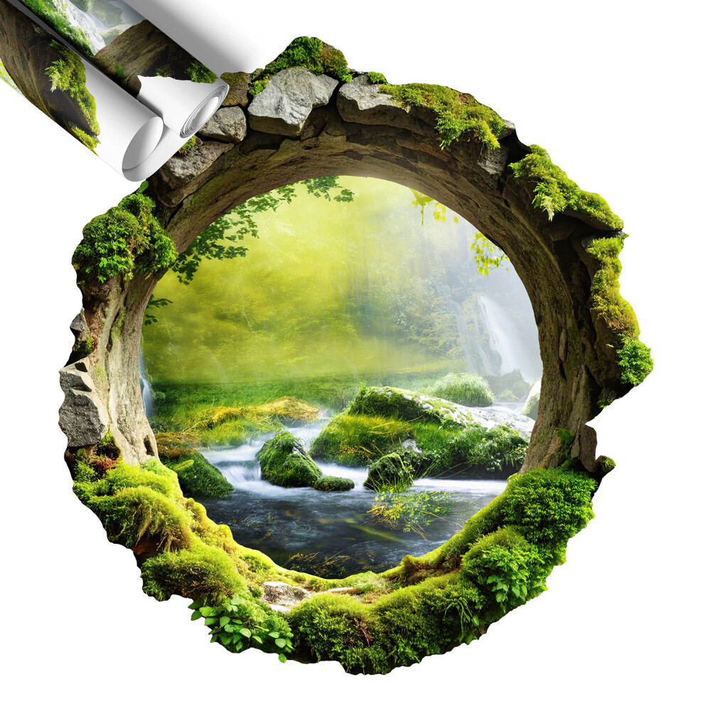 Naklejka na ścianę dziura 3D 121x130 Zielona kraina