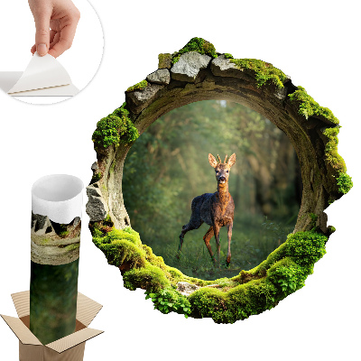 Naklejka na ścianę dziura 3D 121x130 Leśna sielanka