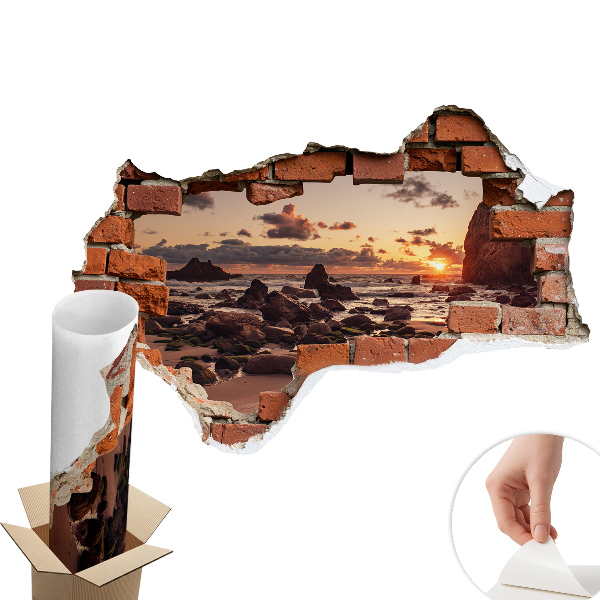 Naklejka na ścianę dziura 3D 130x87 Wybrzeże marzeń