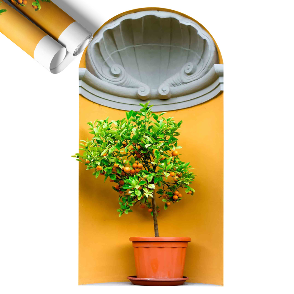 Naklejka ścienna 3D 71x130 Pomarańczowe drzewko