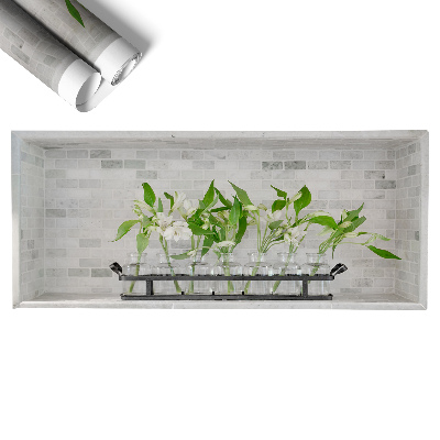 Naklejka ścienna 3D 130x56 Kwiaty w wazonach