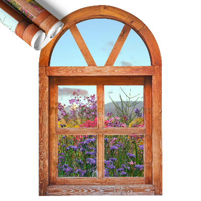 Fototapeta okno 3D 39x60 Kwiatowe okno