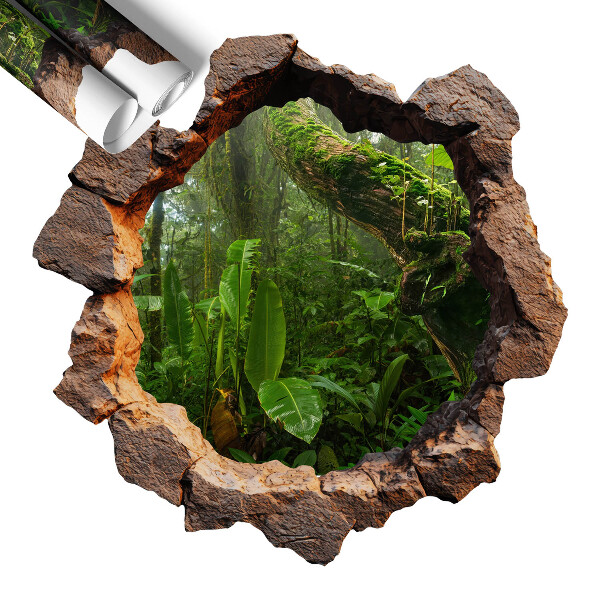 Naklejka dziura w ścianie 60x60 Zielone cudo