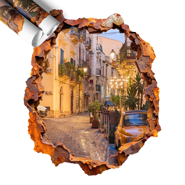 Naklejka dziura w ścianie 50x60 Nocne światła