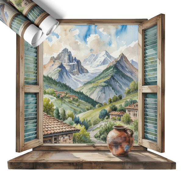 Fototapeta okno 3D 60x55 Górski pejzaż